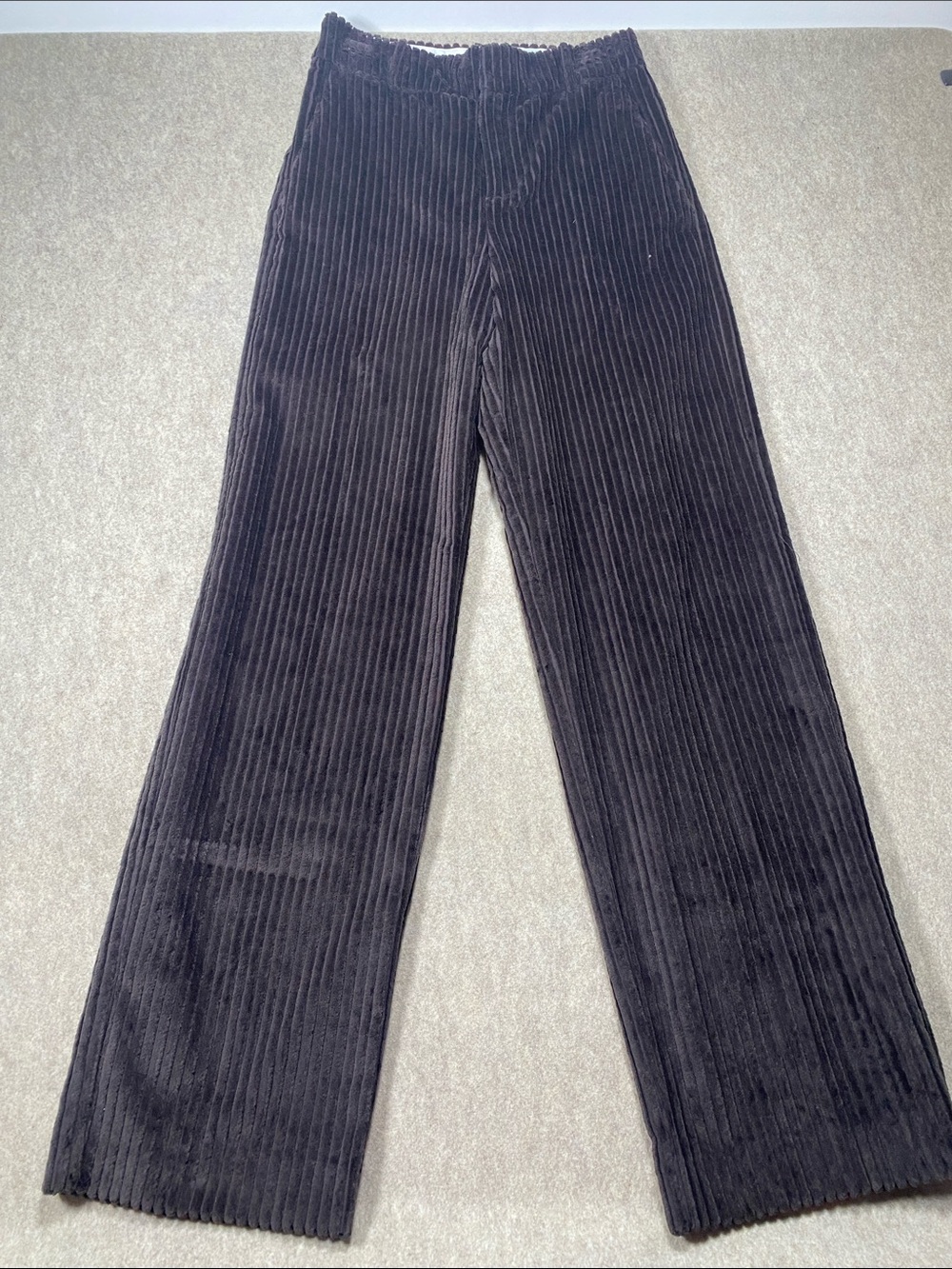 Mango Jordi Wide Leg Corduroy Pants Small Brown 100% Cotton NWT